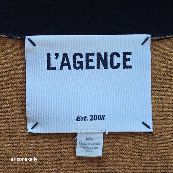 L'Agence Jake Bordered Stripe Cape Merino Wool Cotton Wrap - Picture 2 of 15